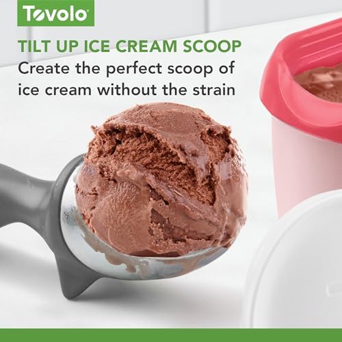 Tovolo Tilt Up Ice Cream Scoop, Ergonomic Handle, Dishwasher Safe, White, 1 EA (80-5217)