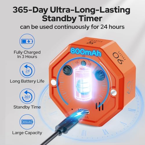Visual Timer for Kids Kitchen Timer Pomodoro Magnetic Visual Countdown