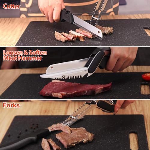 Kitchen Scissors for Food Slicer Cutter,Quick Release/Install Kitchen Shears Cutting Board Knife Combo for Veggie,Carrots,cucumbers,potatoes,Barbecue Dishwasher Safe (Black)