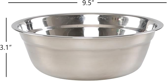 Gainhope Metal Prep Bowls, Mixing Bowl Stainless Steel Set, 4 Pack | 9.5" x 3.1"