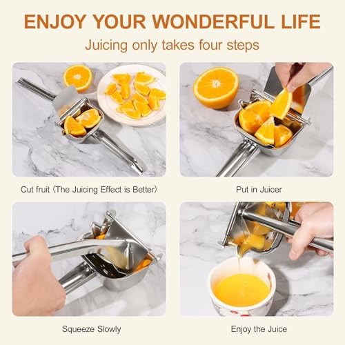 304 Stainless Steel Lemon Squeezer,Manual Citrus Juicer Hand Press