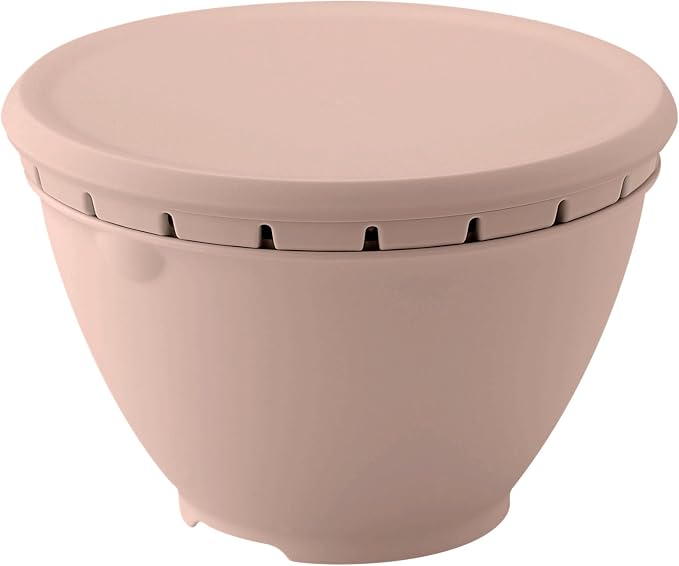 RISU GLIB113 N Rivieralista Ball Colander Set with Lid, Small, Pink, Made in Japan, Microwave Safe, 7.1 inches (18 cm)