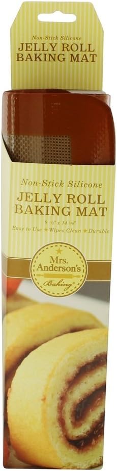 Mrs. Anderson's Baking Non-Stick Silicone Baking Mat - Reusable Oven Liner & Pastry Mat - For Breads, Cookies, Roasting & More - Baker’s Essentials - Heat-Resistant to 480°F - Jelly Roll Baking Mat