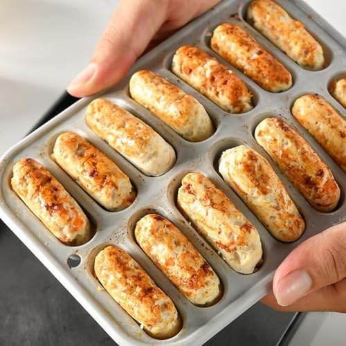 Cabilock Silicone Ice Cube Tray, Mini Sausage Hot Dog Mold, Gray Freezer Mold for Ice Cubes, Chocolate, Candy, Small Food Portions, Baking, Drinks and DIY Kitchen Use