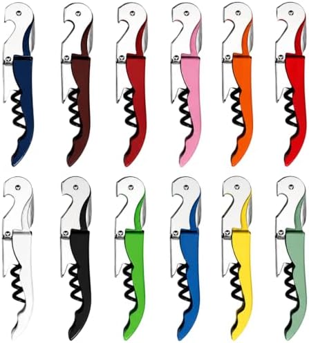 12 Pack Colorful Wine Key Corkscrew, Stainless Steel Waiter's Opener