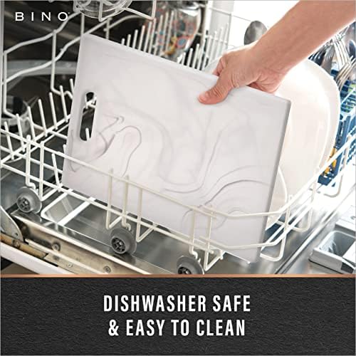 BINO Cutting Board - 3-Piece Chopping Boards | BPA-Free Plastic, Durable, Multipurpose, Dual-Sided, Dishwasher Safe, Easy to Clean | Charcuterie Accessories | Home & Kitchen Utensils