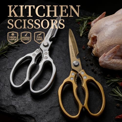 Kitchen Scissors, All Purpose Kitchen Shears for Food, Japanese Heavy Duty Poultry Shear Dishwasher Safe Food Scissor Set, Meat Cutting Scissors Chicken Shears, Gifts for Men Women