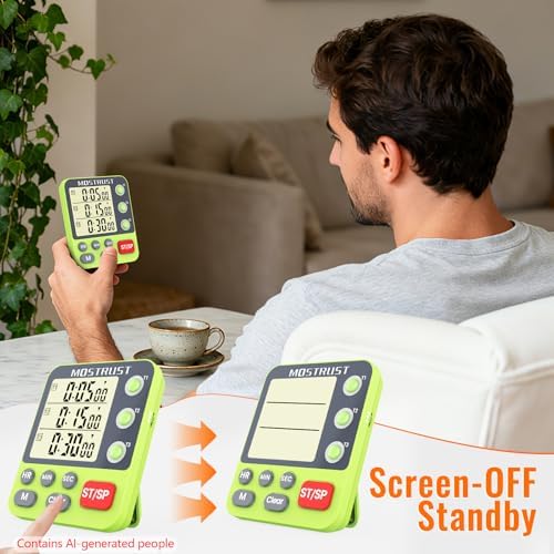 Digital Dual Kitchen Timer, Multiple Channels Countdown Timer
