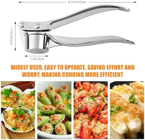 Manual Garlic Press Kitchen Large Garlic Peeler Garlic Muddler Household Garlic Pounder Garlic Press Garlic Peeler for Fine and Coarse Mince Garlic Press,Garlic Mincer, Garlic Crusher (B)