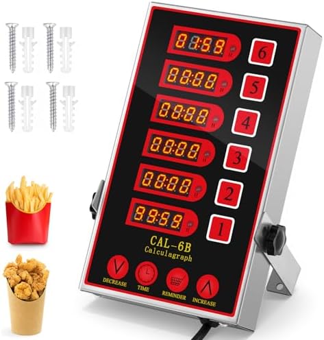Relaxweex 1 Pack Commercial Digital Kitchen Timer for Cooking, 6 Channel