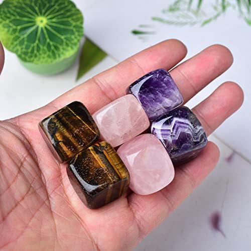 Whiskey Stones Chilling Crystal Ice Cubes for Drinks Whiskey Rocks 0.7-0.8" Wine Cubes Gifts for Women Multi Quartz Set of 6