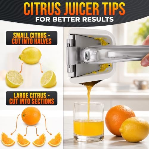 Manual Lemon Squeezer & Citrus Juicer Hand Press, 304 Stainless Steel