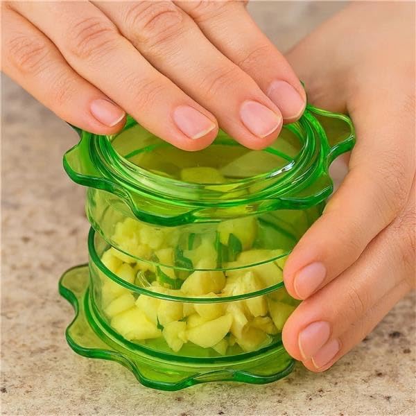 Angel’s Peel Lounge Mincer, Manual Quick Meal Preparation - Kitchen Tools for Mincing Garlic, Ginger, Herbs, Nuts (Green color)
