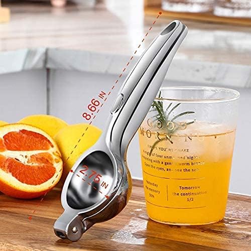 Lemon Squeezer Stainless Steel Citrus Press - Large Heavy Duty Fruit Squeezer for Drinks - Rust-proof Non-Slip Manual Hand Juicer Is Ideal for Juicing Lemons, Limes, Small Oranges