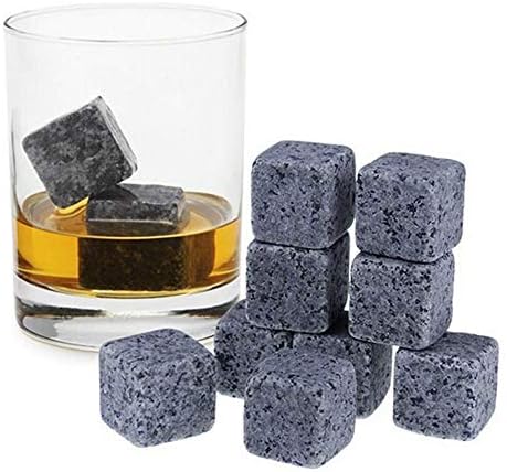 Whiskey Stones - Chills Your Drink Without Dilution - Granite Chilling Stones - Perfect For Whisky Drinkers - Set of 8 Whiskey Rocks