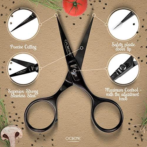 O'Creme Chef Scissors All Stainless Steel Garnishing Snips, Gold