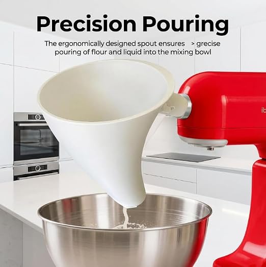 Kitchen Auxiliary Mixer Flour Funnel,Flour Funnel for Kitchen aid，Suitable for KSM150 5-Quart tilt-Head Mixer, Used for Adding Flour to The Mixer to Prevent Spilling and Mess.