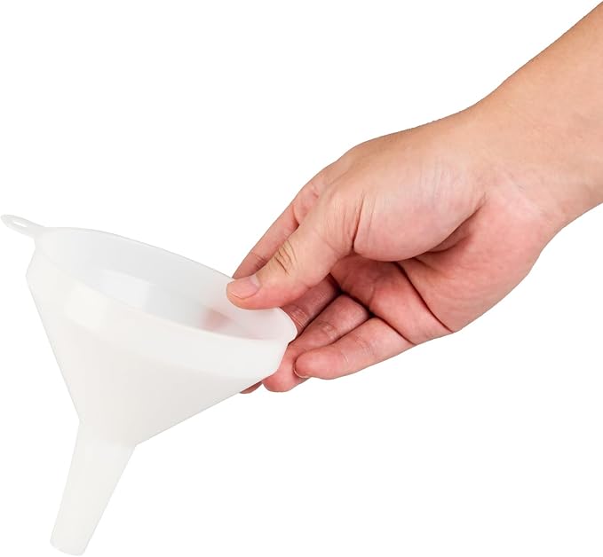 Restaurantware-Met Lux 8-ounce Plastic Funnel, 1 Plastic Funnel - Precise Spout, White Pouring Tool, Wide Spout, For Transferring Ingredients