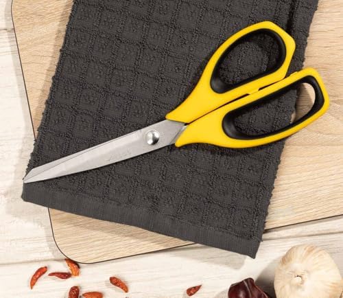 Arcos Kitchen Scissors 9 Inch Stainless Steel. Professional Kitchen Scissors for cut for cutting all types of food. Polypropylene Handle and 235 mm Blade. Series Prochef. Color Yellow and Black
