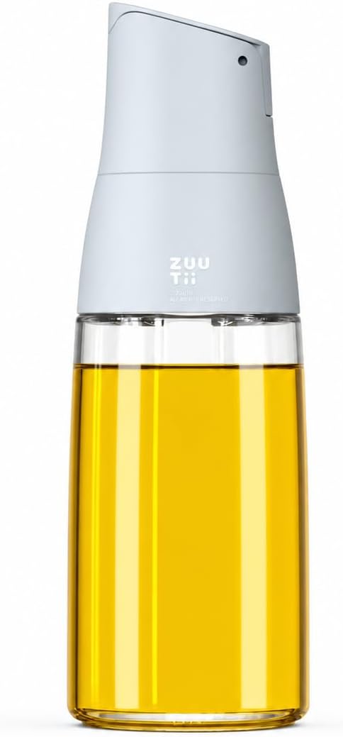 Zuutii Olive Oil Dispenser Bottle - Drip Free Spout Glass Container for Kitchen, Cooking, Vinegar, Soy Sauce - Light Blue