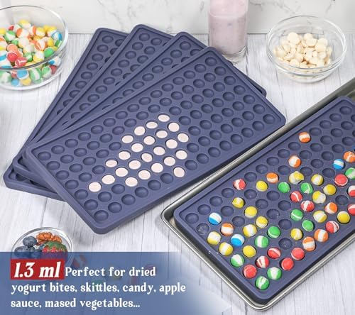 Webake 5Pcs Silicone Tray Dividers for Harvest Right Small and Medium Trays, 1.3ml for Yogurt Bites & Candy Pieces, LFGB Platinum Silicone with Scraper