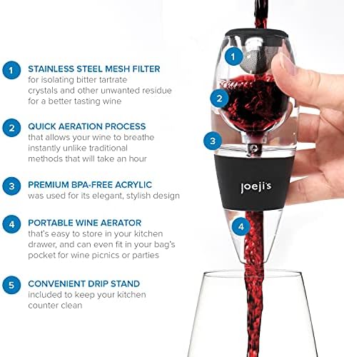 Wine Aerator with Stand - Joeji's Kitchen Red Wine Pourer and Filter