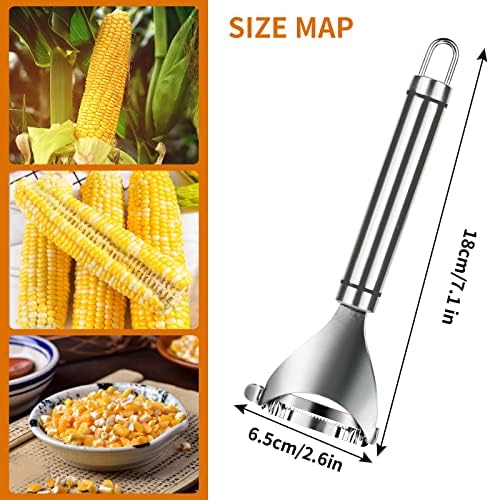 4PCS Magic Corn Cutter Peeler, Corn Stripper Cob Stripper Tool Premium Stainless Steel Corn Thresher Cob Remover Tool with Ergonomic Handle for Kitchen