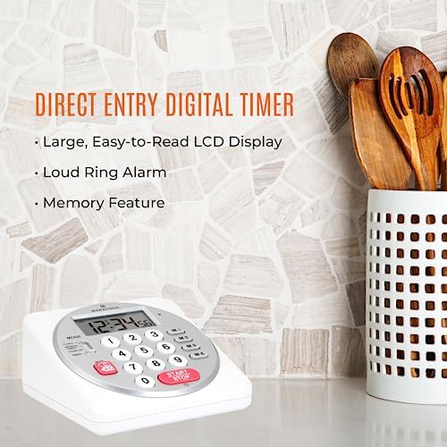 MARATHON Commercial Grade 100-Hour Digital Timer with Keypad, White