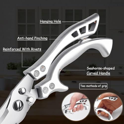 Dream Reach Kitchen Scissors - Heavy Duty Stainless Steel Poultry Shears