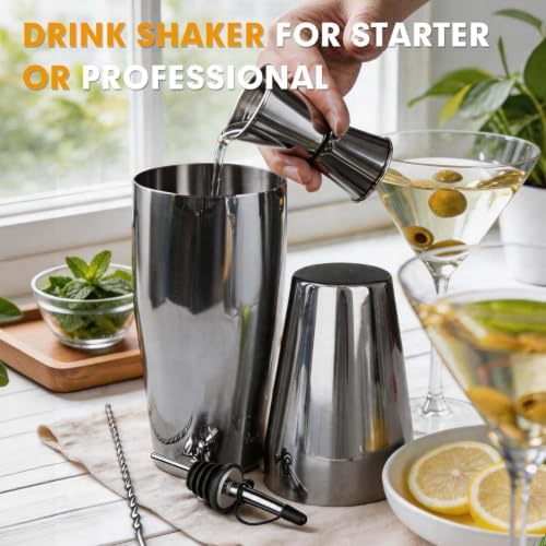 Mwellewm Cocktail Shaker Set, Boston Shakers, Bartending Drink Shaker Kit