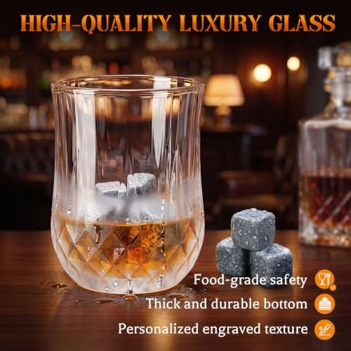 JOVIPOP Whiskey Stones Set, Gifts for Men Dad Uncle, 8PCS Rocks