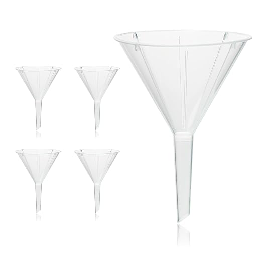 Utile 4pcs Plastic Analytical Funnel Set, PP Material, Top Diameter 98mm, Small Funnel for Lab Bottles, Recreational Activities 4512.0017.4