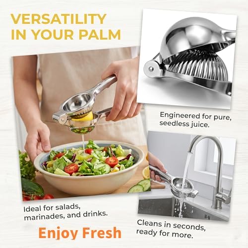 Lemon Squeezer,Hand Press Citrus Juicer,Metal Lime Squeezer for Kitchen Bar