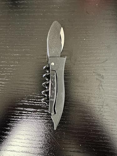 Le Coutale Waiters Corkscrew by Coutale Sommelier - Black - Two-Step Lever Action for Smooth Cork Pull - Wine Bottle Opener for Bartenders and Gifts - Sharp Micro Foil Cutter