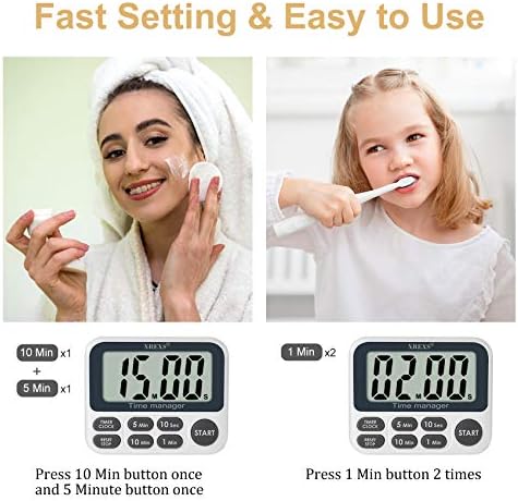 XREXS Digital Kitchen Timer, Magnetic Countdown Up Cooking Timer