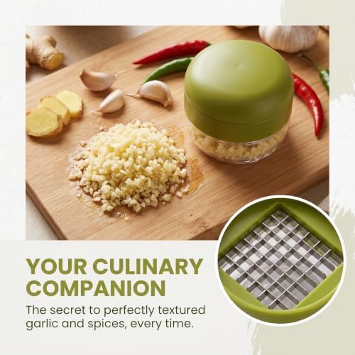 Manual Garlic Twister and Ginger Mincer Tool, Garlic Press and Chopper with Container Manual Garlic Cutter for Garlic, Onion, Ginger, Herbs, Nuts Kitchen Gadget (1 Psc)