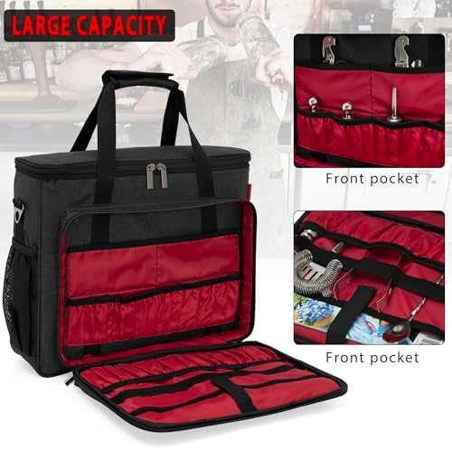 Bartender Kit, 11pcs Cocktail Shaker Set with Bartender Travel Carrying Bag