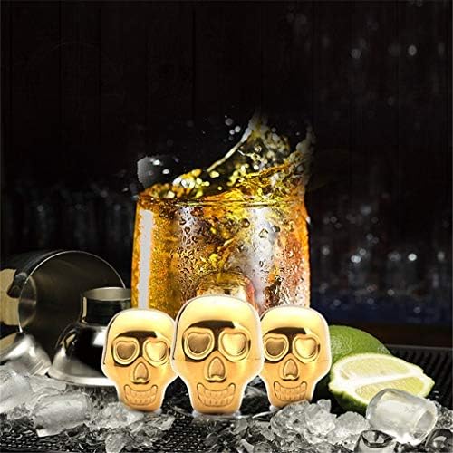 Stainless Steel Skull Shaped Whiskey Stones Set Reusable Chilling Rocks Ice Stones Gift for Whiskey Lovers