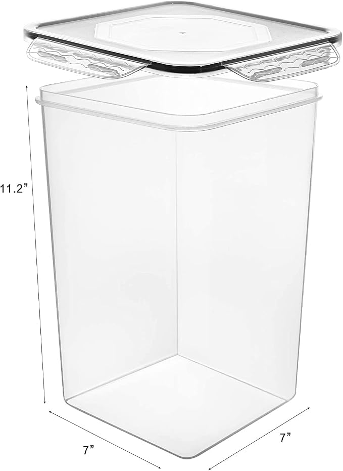 M MCIRCO Extra Large 4 Pack, 6.5L/7qt/220oz Tall Food Storage Containers | Plastic Airtight Kitchen Pantry Storage Containers for Flour, Sugar, Airtight, BPA Free, Food Grade Material