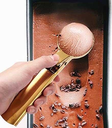 Ice Cream Scooper Stainless Steel, Cookie Scoopwith Trigger Heavy Duty Metal Icecream Scoop,Cookie Scoop Large Size Perfect For Frozen Yogurt, Gelatos, Sundaes (A-Black 2Pack)