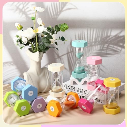 Yunsailing 9 Packs Sand Timer Hourglass 1-60 Minutes Visual, Macaron Colors
