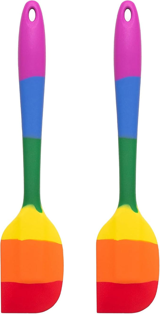 Cooking With Pride Non-Stick Scraper Spatula, Heat-Safe Silicone With Iron Core, 10.75-Inch, Set of 2