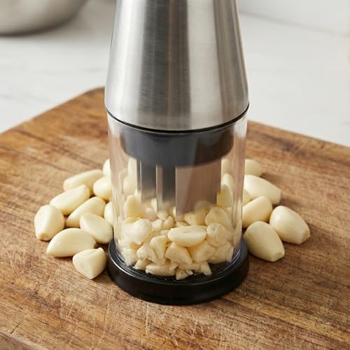 Zerodeko Manual Garlic Crusher 6.29 Inch Stainless Steel Garlic Press Multi-Function Vegetable Cutter Kitchen Tool for Food Prep and Cooking