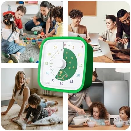 Yunbaoit Dinosaur Visual Timer for Kids, 60-min Countdown Timer, Green