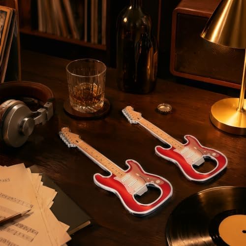 Guitar Shaped Bottle Opener, 2 Pack Metal Beer Opener Gift for Music Lovers