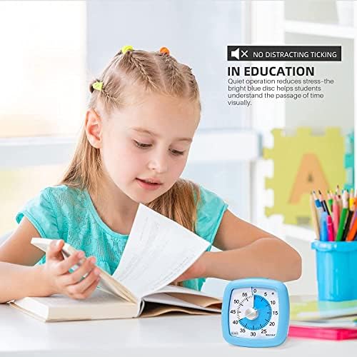 Secura 60-Minute Visual Timer, Silent Study Timer for Kids and Adults