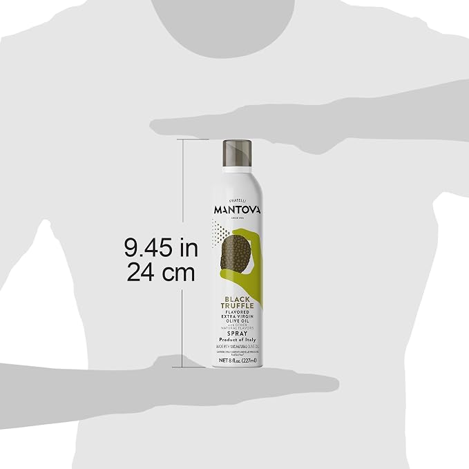 Mantova Extra Virgin Olive Oil Spray Truffle Flavored 8 oz. Spray Bottle - Manage Oil Amount - Great For Salads & Cooking