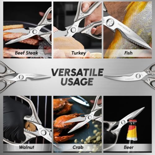 SSGP Heavy Duty Kitchen Shears Set - All Purpose Meat Scissors for Food