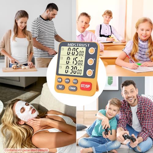 Digital Dual Kitchen Timer, Multiple Channels Countdown Timer