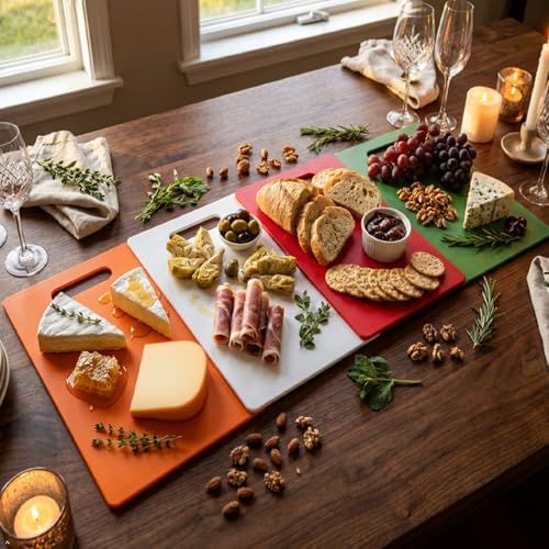 Plastic Cutting Board Set - Thin, 11.8" x 7.8", set of 4 colord